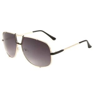 Aviator Sunglasses Gold Frame Black Accents Fashion Sun Glasses Trendy Retro New